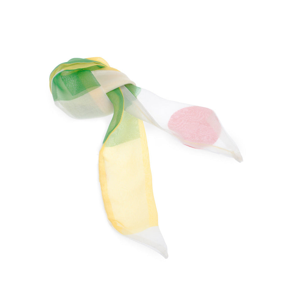 Colorful silk choker on a white background